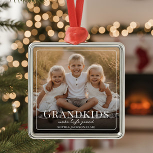 Kleinkinderen maken het leven grand Oma en opa cad Metalen Ornament