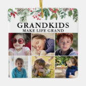 Kleinkinderen maken het leven groot kerstversierin keramisch ornament (Voorkant)