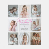 Kleinkinderen Maken Het Leven Grootmoeder 8-Foto C Fleece Deken (Voorkant)