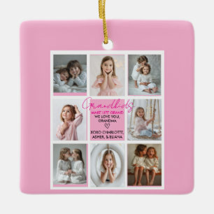 Kleinkinderen Maken Het Leven Grootmoeder 8-Foto C Keramisch Ornament