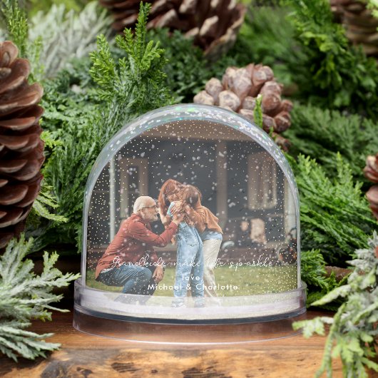 Kleinkinderen Maken Het Leven Sparkle Custom Photo Sneeuwbol (Winter)