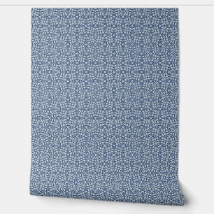 Kleinschalig blauw Abstract geometrisch mozaïek Behang