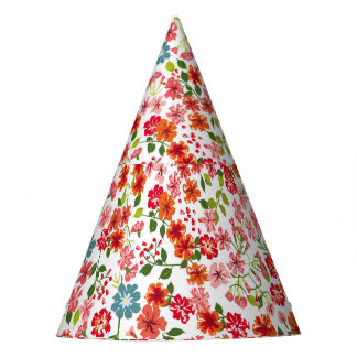 Kleinschalige bloemen, calico stijl naadloze achte feesthoedjes