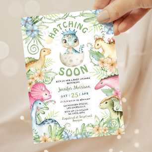 Kleintje Komt Dino Jongen Dinosaur Baby Shower Kaart