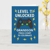 Kleinzoon 11e Verjaardag Game Controller Age11 Kaart (Gele Bloem)