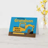 Kleinzoon 8e verjaardag Gele graafmachine Naam toe Kaart (Gele Bloem)