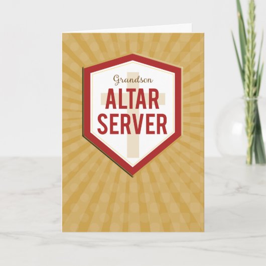 Kleinzoon Altaar Server Gefeliciteerd Starburst Kaart (Voorkant)
