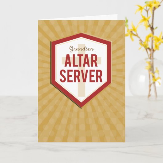 Kleinzoon Altaar Server Gefeliciteerd Starburst Kaart (Gele Bloem)