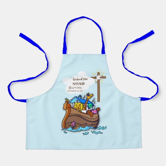 Kleinzoon Doop Noah's Ark Gepersonaliseerd Schort (Voorkant)