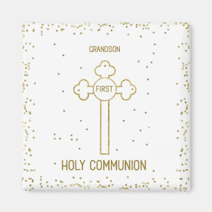 Kleinzoon Eerste Heilige Communie Gouden Kruis Magneet