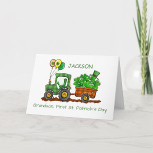Kleinzoon eerste St Patricks Day Tractor Kaart