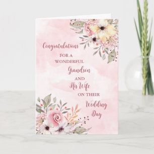 Kleinzoon en zijn vrouw trouwdag gefeliciteerd kaart