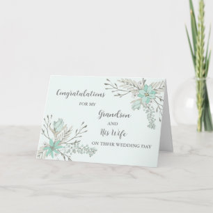 Kleinzoon en zijn vrouw trouwdag gefeliciteerd kaart