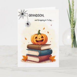 Kleinzoon Grappige Halloween Schattigee Spider Dro Kaart