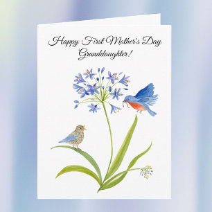 Kleinzoon Happy Eerste Moederdag Blauw Vogeltje  Kaart