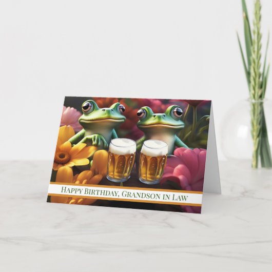 Kleinzoon in de wet Schattige en grappig bier Happ Kaart (Voorkant)