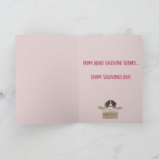 Kleinzoon Puppy in Box Valentijns's Kaart (Binnen)