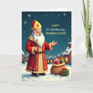 Kleinzoon Sint Nicolaas Dag Glimlacht Warme Wensen Kaart