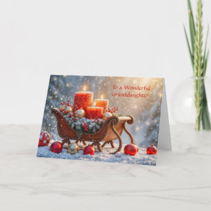 Kleinzoon slee en kaarsen Kerstvakantie Kaart