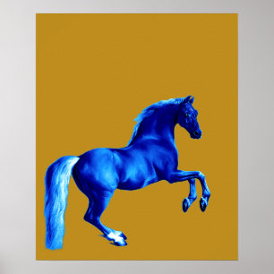 Kleinzoon van de Godolphin Arabian. blauw paard Poster