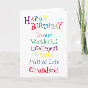 kleinzoon verjaardag card.boys.sons.male kaart