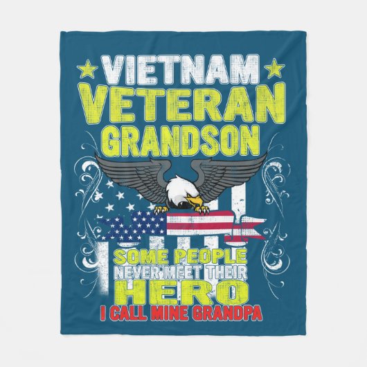 kleinzoon vietnam veteran fleece deken (Voorkant)