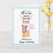 Kleinzoon's verjaardag Teddy Bear Groet Kaart (Gele Bloem)