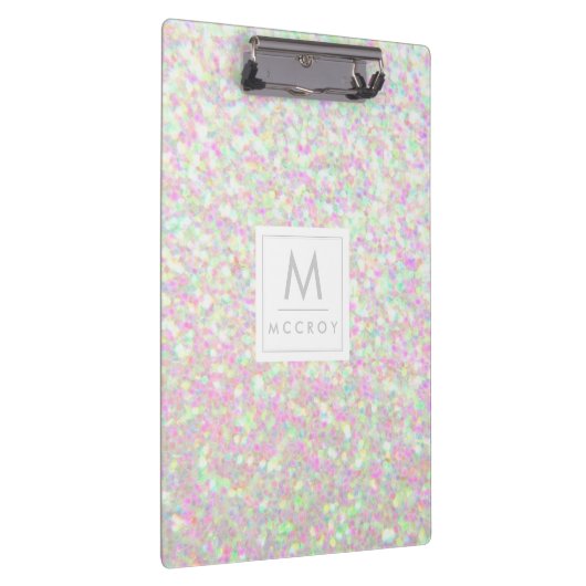 Klembord - Iridescent Glitter Initiaal Name (Rechts)