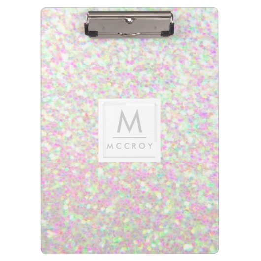 Klembord - Iridescent Glitter Initiaal Name (Voorkant)