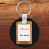 Klembord met gewoon witboek sleutelhanger (Voorkant)