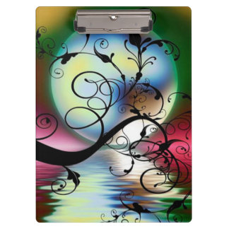 Klembord/mystieke maan met gedraaide bijkantoren klembord