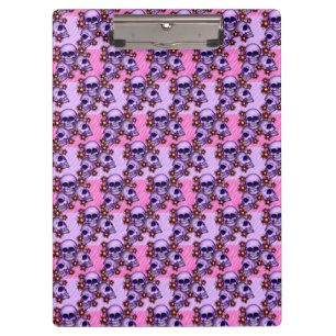 Klembord/Skulls en bloemen Klembord