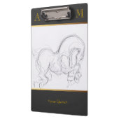Klembord voor oorspronkelijke tekening van paard (Links)