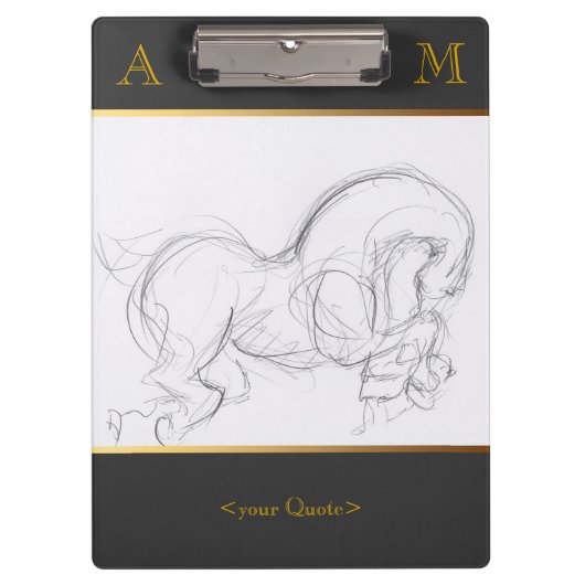 Klembord voor oorspronkelijke tekening van paard (Voorkant)