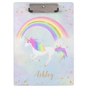 Klembord voor Unicorn-thema   Magisch blauw en gou