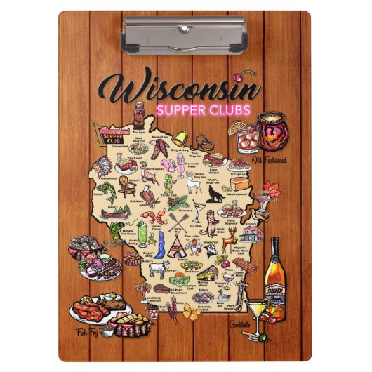 Klembord - Wisconsin Supper Club Map (Voorkant)