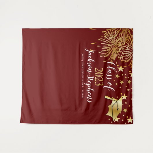 Klep Fireworks Graduation Cap - Tassel Class of 20 Wandkleed (Voorkant (horizontaal))