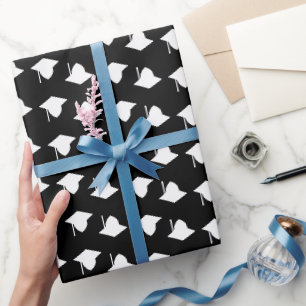 Klepdeksel bovenaan wit en zwart modern cadeaupapier