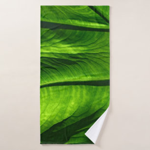 Klepfoto van groen blad badhanddoek