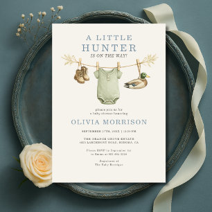 Klerenlijn Jongen Baby Shower Thema Eendenjacht Kaart