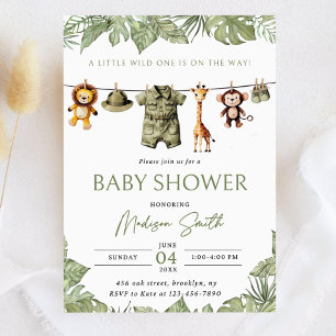Klerenlijn Safari Baby Shower Uitnodiging Een Klei