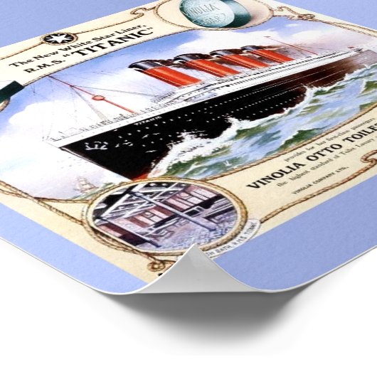 Kleur  1912 TITANIC-Afbeelding op toiletzeep en Poster (Hoek)