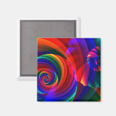 Kleur 7 Cool Modern Abstract Fractal Art Magneet (Voorkant / Achterkant)
