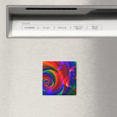 Kleur 7 Cool Modern Abstract Fractal Art Magneet (Insitu (Vaatwasser))