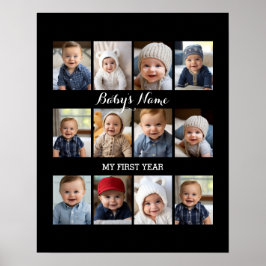 Kleur achtergrond voor eerste kleuromslag baby poster