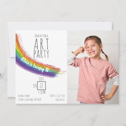 Kleur Art Party Verjaardag Kaart (Voorkant)