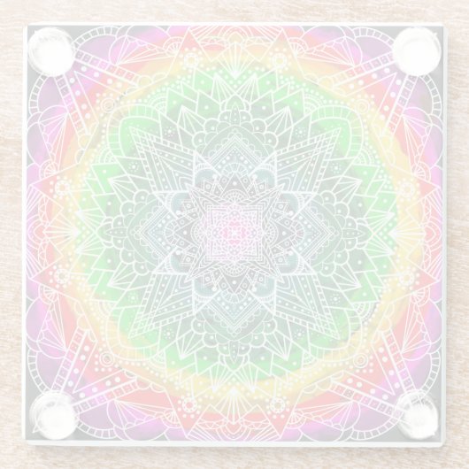 Kleur barst Rainbow Prism Mandala Glazen Onderzetter (Achterkant)