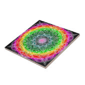 Kleur barst Rainbow Prism Mandala Tegeltje (Zijkant)