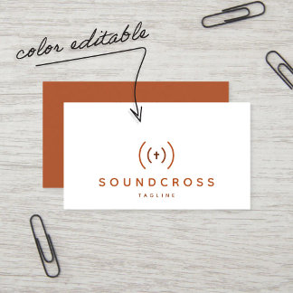 Kleur Bewerkbaar Kruis & Geluid Logo Visitekaartje