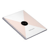 Kleur bewerkbaar monogram modern huwelijksgastenbo notitieboek (Rechterzijde)